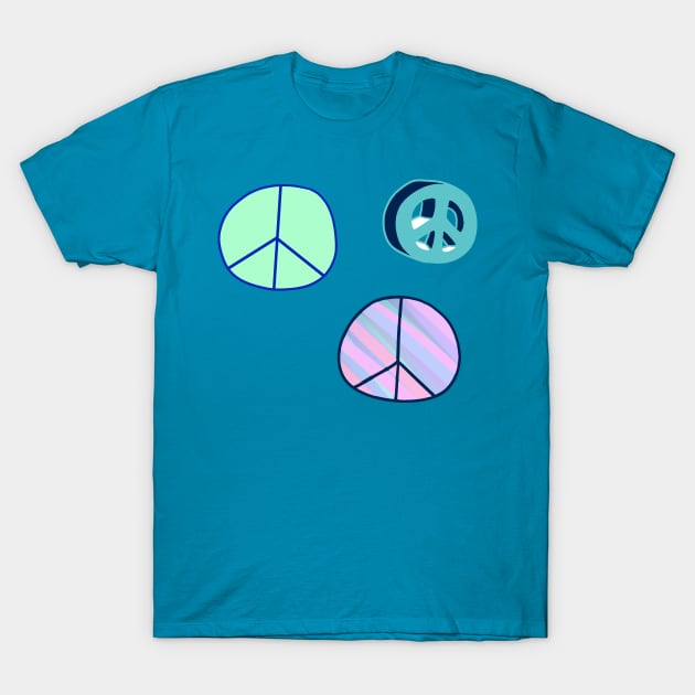 Three Peace Signs T-Shirt by saradaboru